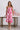 VGLD218 - 3/4 TIERED ROUCHED DRESS - KINGFISHER PINK