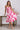 VGLD218 - 3/4 TIERED ROUCHED DRESS - KINGFISHER PINK