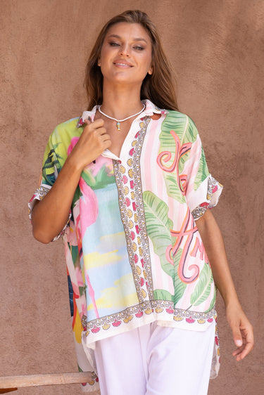 VLST610 (251020) - SOLE BUTTON UP SHIRT -  FLAMINGO BAY
