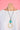VGA600 - LARGE CIRCLE WOODEN NECKLACE - CREAM/TURQUOISE