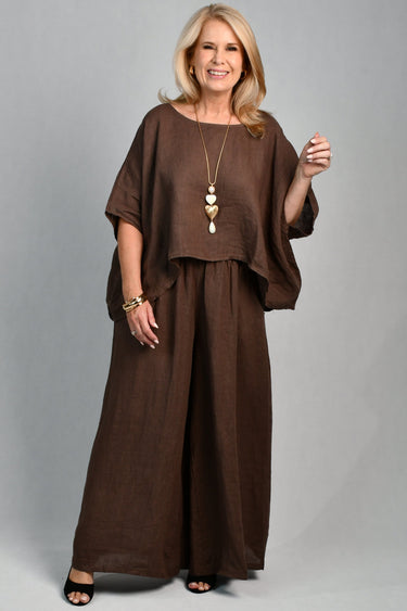VLSP004 (24P154F) - AMALFI PANT - CHOCOLATE