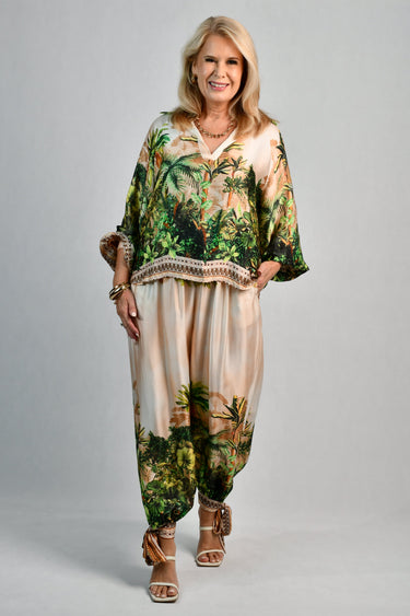 VLST780 (6612) - MADAM SILK TOP - IVORY RAINFOREST