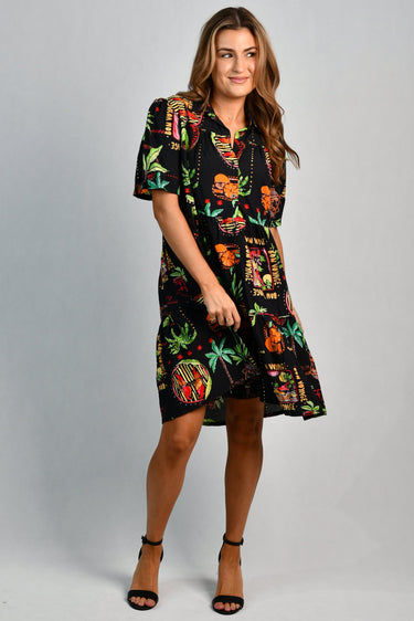 VGLD170 - VICTORIA DRESS - SOLEIL CITRUS BLACK