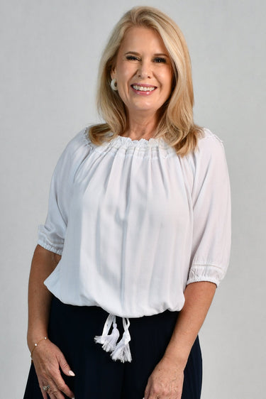 VBLT073 - PEASANT TOP - WHITE