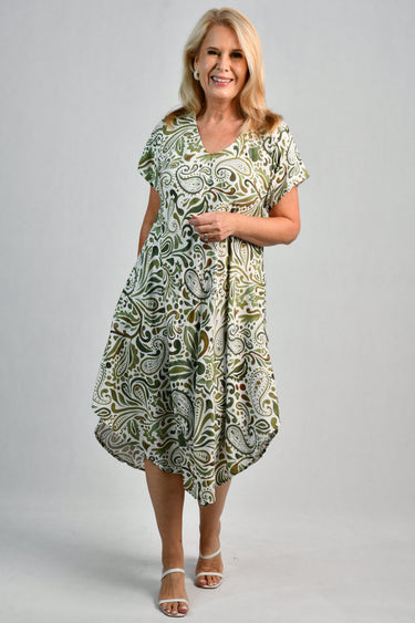 VBLD083 - GREAT HARBOUR DRESS - PAISLEY GREEN
