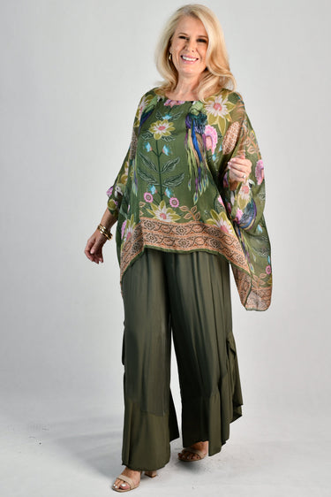 VLSP180 (2633) -  ALLEGRA SILK PANT - KHAKI