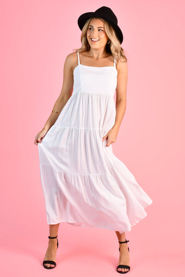 VGLD700 - ELLIE MIDI DRESS - WHITE