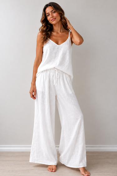 VLSP119 (24P132) - RAVELLO LINEN PANT - WHITE