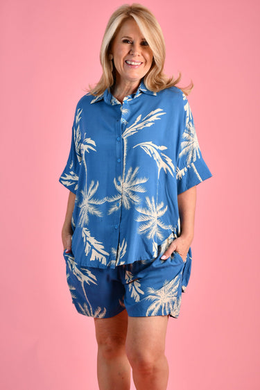 VBLH001 - SAILING SHORTS - ISLAND PALM BLUE