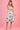 VGLD218 - 3/4 TIERED ROUCHED DRESS - TROPICAL FIESTA NAVY/WHITE