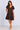 VGLD219 - CAP SLEEVE BUTTON DRESS - CHOC/BLUE DOT
