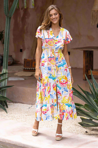 VGLD239 - GIGI MAXI DRESS - LA DOLCE VITA WHITE
