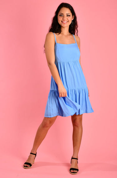 VGLD707 - ELLIE SHORT DRESS - BABY BLUE