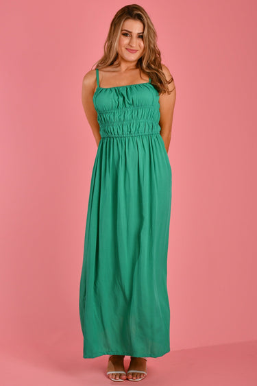 VGLD808 - SUMMER MAXI DRESS - CHRISTMAS GREEN