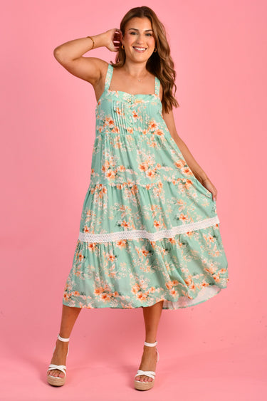 VJHD228 - GARDEN PARTY DRESS - WASABI WILDFLOWER
