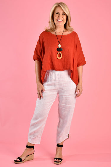 VLSP411 (24P144) - GIANA LINEN PANTS - WHITE